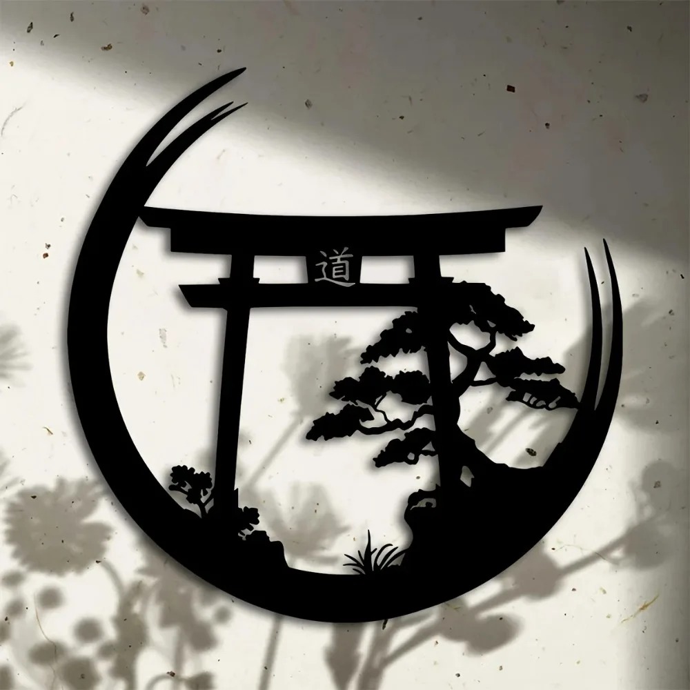 Bonsai Garden Home - Arte Murale in Metallo Stile Torii