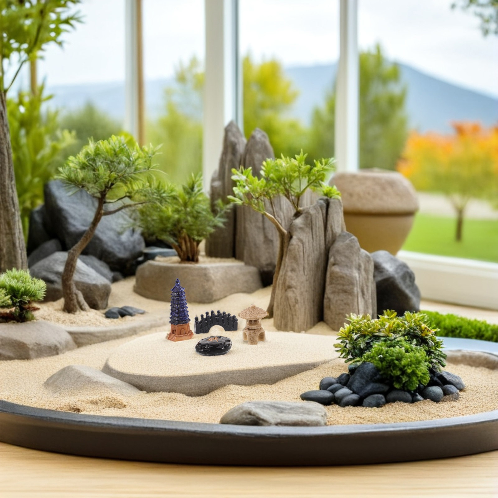 Set di 4 Mini Statue di Pagode - Mini Bonsai Zen Garden recensione e prezzo