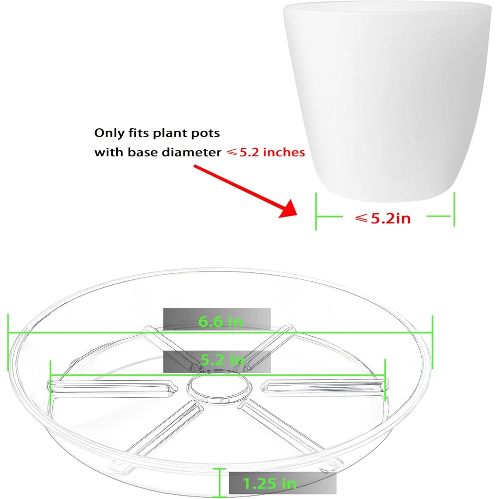 Set di 6 Sottovasi Trasparenti - Drip Tray Saucer recensione e prezzo